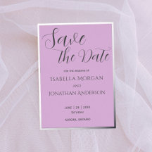 Élégant Faire-Part de Mariage Minimaliste Lilas Vi