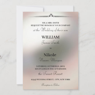 Élégant Faire-part de mariage minimaliste Pearl