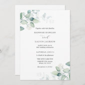 Élégant Faire-part de mariage moderne d'Eucalyptus (Devant / Derrière)