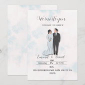 Élégant Faire-part de mariage moderne | Simple et (Devant / Derrière)