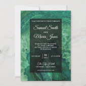 Élégant Faire-part de mariage moderne vert Agate (Devant)
