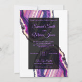 Élégant Faire-part de mariage moderne violet Agate (Devant)