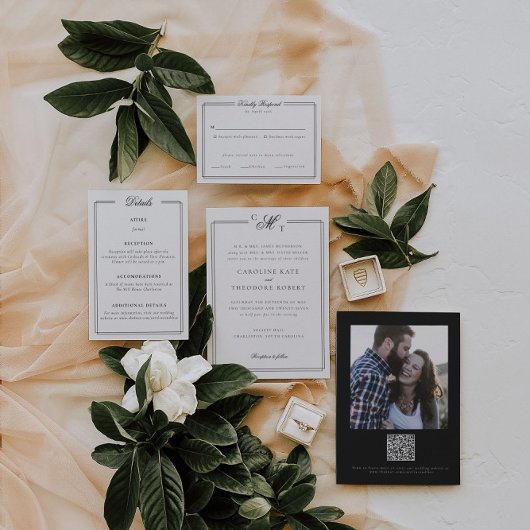 Élégant Faire-part de mariage Monogramme