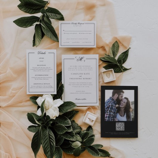 Élégant Faire-part de mariage Monogramme