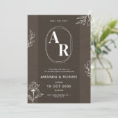 Élégant Faire-part de mariage Monogramme (Debout devant)