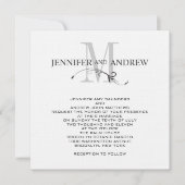 Élégant Faire-part de mariage Monogramme et noms (Devant)