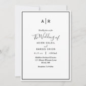 Élégant Faire-part de mariage Monogramme Moderne (Devant)
