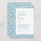 Élégant Faire-part de mariage motif Ikat (Devant / Derrière)