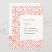 Élégant Faire-part de mariage motif Ikat (Devant / Derrière)