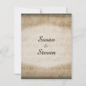Élégant Faire-part de mariage musical (Dos)