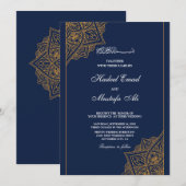 Élégant faire-part de mariage musulman de Bismilla (Devant / Derrière)