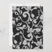 Elégant Faire-part de mariage noir et argent (Dos)