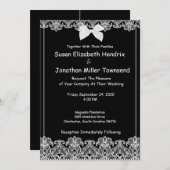 Elégant Faire-part de mariage noir et blanc (Devant / Derrière)