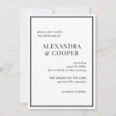 Elégant Faire-part de mariage noir et blanc (Devant)