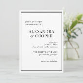 Elégant Faire-part de mariage noir et blanc (Debout devant)