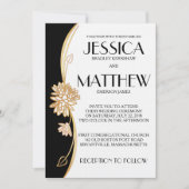 Elégant Faire-part de mariage noir et blanc (Devant)