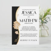 Elégant Faire-part de mariage noir et blanc (Debout devant)