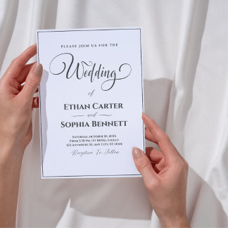 Élégant Faire-part de mariage noir et blanc