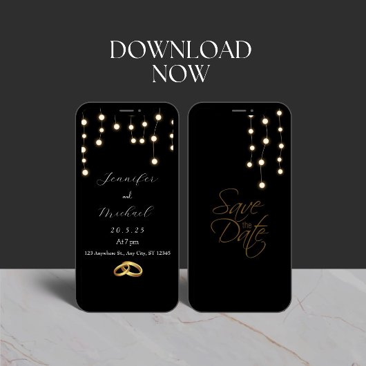 Elégant Faire-part de mariage noir et blanc