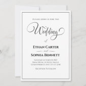 Élégant Faire-part de mariage noir et blanc (Devant)