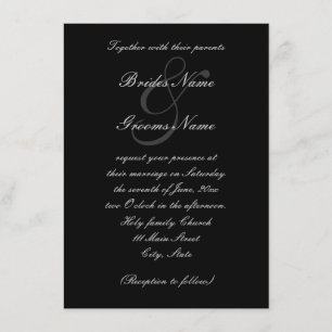 Élégant faire-part de mariage noir et blanc