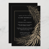 Élégant Faire-part de mariage noir et blanc (Devant / Derrière)