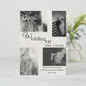 Élégant Faire-part de mariage noir et blanc (Debout devant)