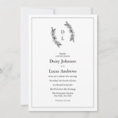 Élégant Faire-part de mariage noir et blanc (Devant)