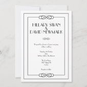 Elégant Faire-part de mariage noir et blanc (Devant)