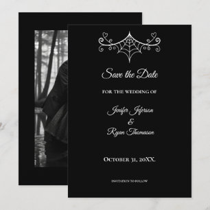 Élégant faire-part de mariage noir et blanc à cons
