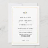 Élégant faire-part de mariage noir et or (Devant)