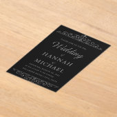 Élégant Faire-part de mariage noir & or | Classiqu (Poser)