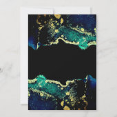 Elégant Faire-part de mariage Noir Vert Or (Dos)