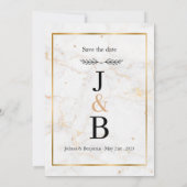 Elégant Faire-part de mariage or avec Accent Flora (Dos)