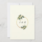 Elégant Faire-part de mariage or avec Feuille (Dos)