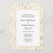 Elégant Faire-part de mariage or blanc (Devant / Derrière)