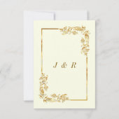 Élégant Faire-part de mariage or Feuilles d'or (Dos)