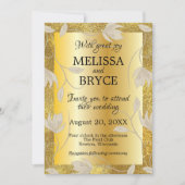 Élégant faire-part de mariage or orné (Devant)