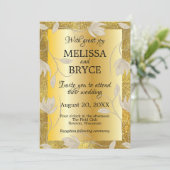 Élégant faire-part de mariage or orné (Debout devant)