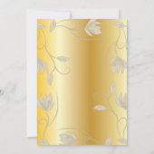 Élégant faire-part de mariage or orné (Dos)