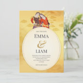 Elégant Faire-part de mariage Or - Personnalisable (Debout devant)