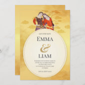 Elégant Faire-part de mariage Or - Personnalisable (Devant / Derrière)