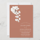 Élégant Faire-part de mariage Orchidée en terre cu (Devant)