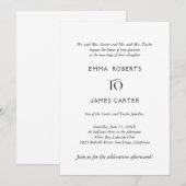 Élégant Faire-part de mariage parent de script (Devant / Derrière)