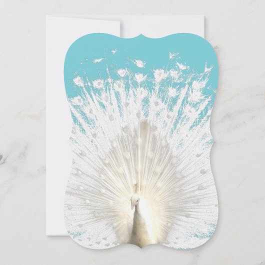 Elégant Faire-part de mariage Peacock Blanc (Dos)