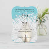 Elégant Faire-part de mariage Peacock Blanc (Debout devant)