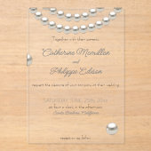 Élégant Faire-part de mariage perle acrylique (Recto)