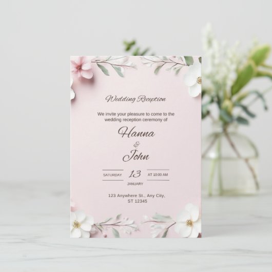 Élégant Faire-part de mariage personnalisable (Debout devant)