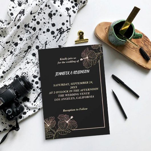 Élégant Faire-part de mariage pétale de fleurs