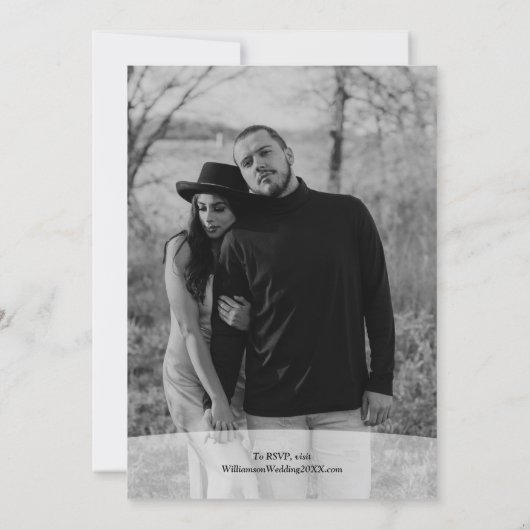 Élégant Faire-part de mariage photo (Dos)